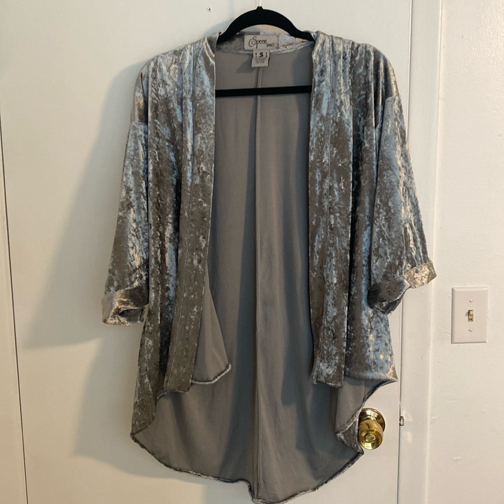 Crushed Velvet Kimono Duster Top.  Size L